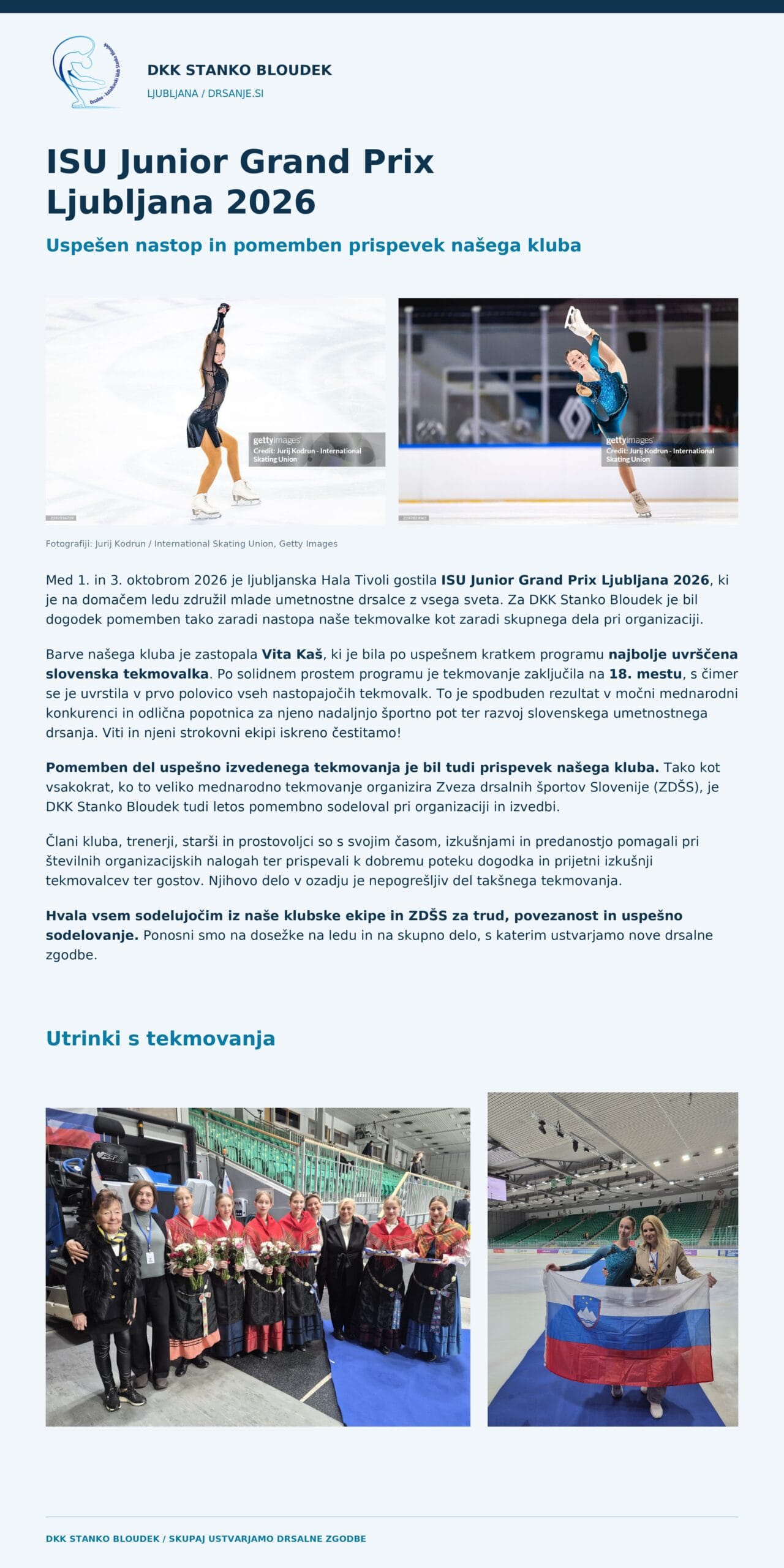 ISU velika nagrada Ljubljana 2026 / ISU Junior Grand Prix Ljubljana 2026